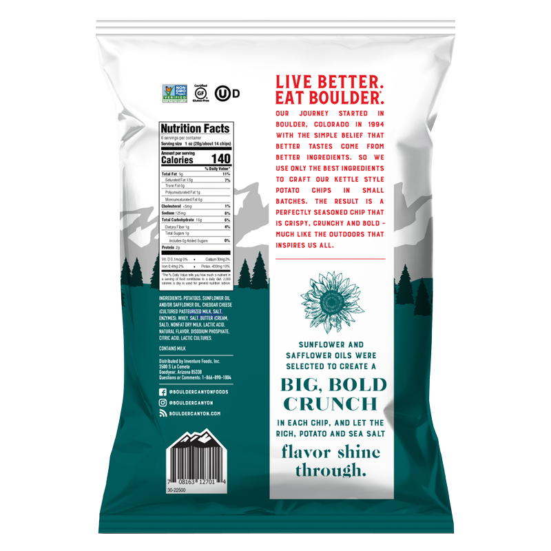 Boulder Canyon Sharp White Cheddar Canyon Cut Potato Chips 6oz