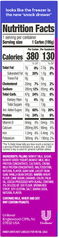 Yasso Vanilla Bean Sandwich 3ct