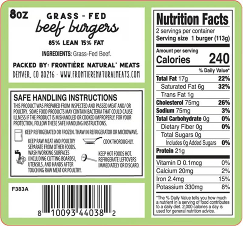 Beef Burger Patties (Frozen) - 2ct/8oz