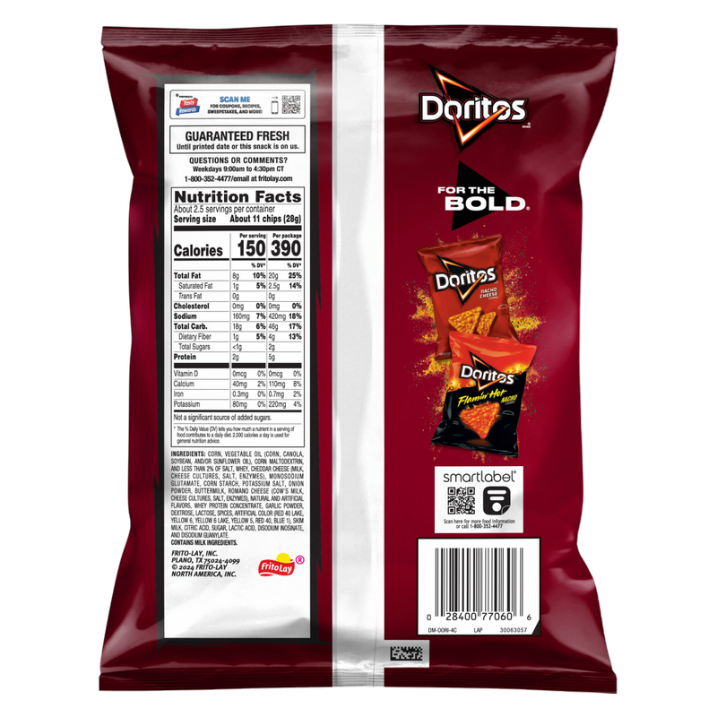 Doritos Spicy Nacho Cheese, 2.625oz