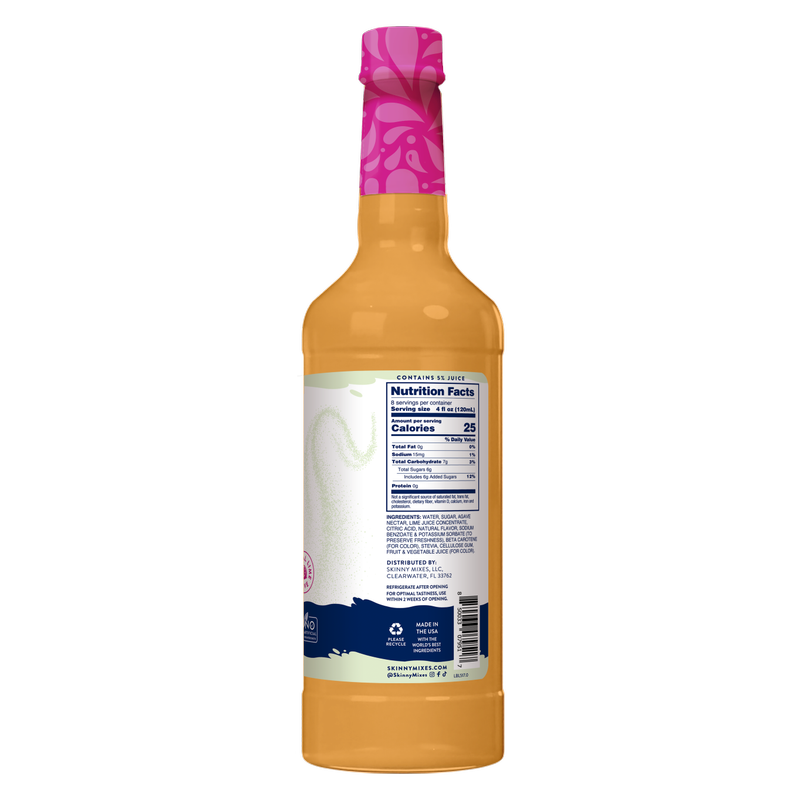 Jordan's Skinny Mixes Naturally Sweetened Peach Margarita 32oz Btl