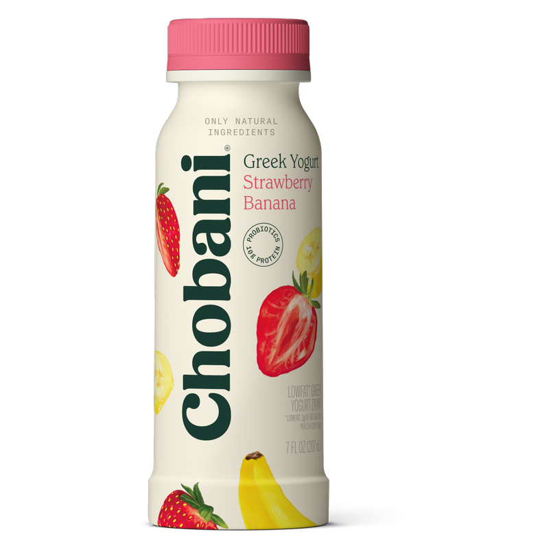 Chobani Strawberry Banana Greek Style Yogurt Drink - 7oz