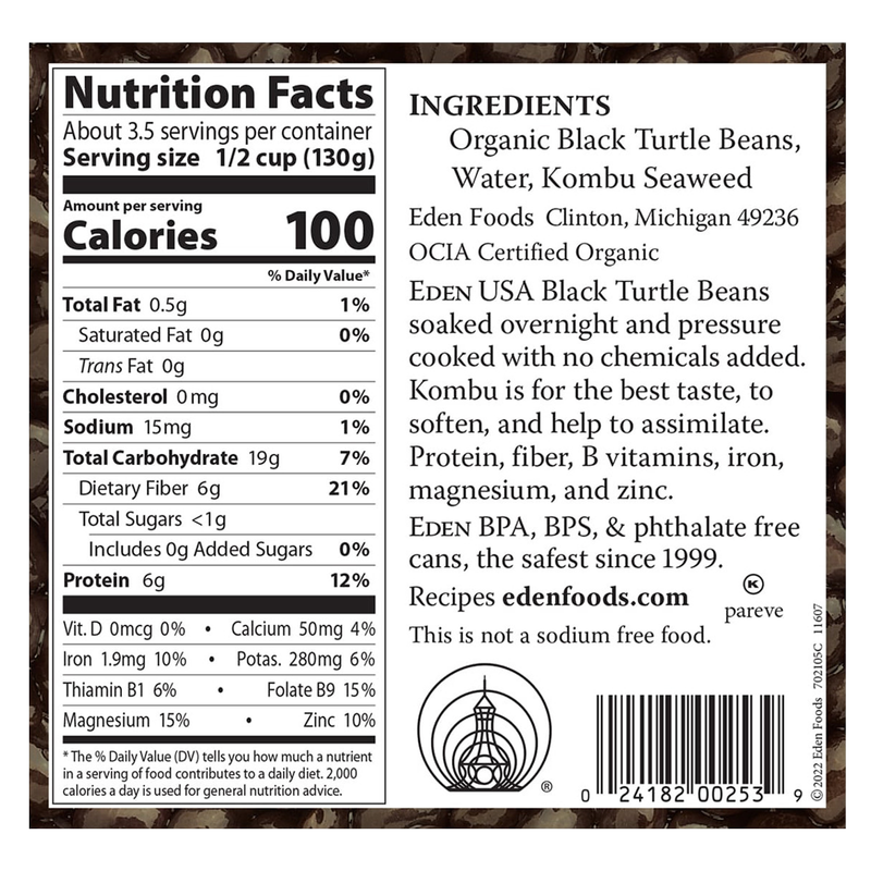 Eden Foods Organic Black Beans 15oz