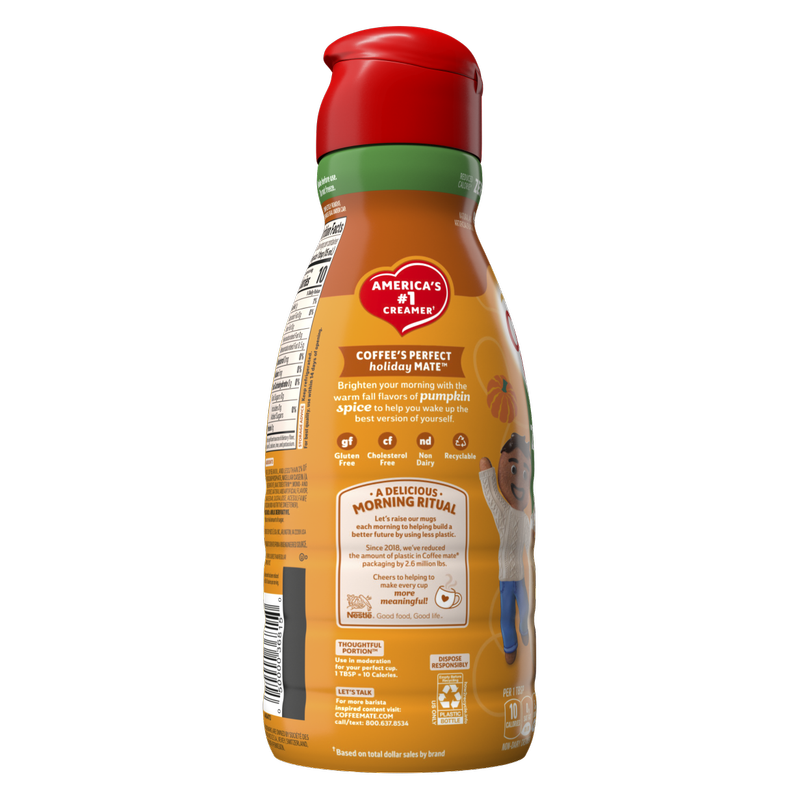 Coffee Mate Zero Sugar Pumpkin Spice Non-Dairy Creamer 32oz Btl