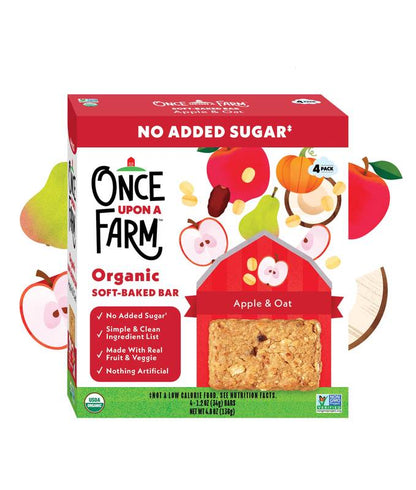 Once Upon a Farm Organic Soft-Baked Bar, Apple & Oat, 4ct