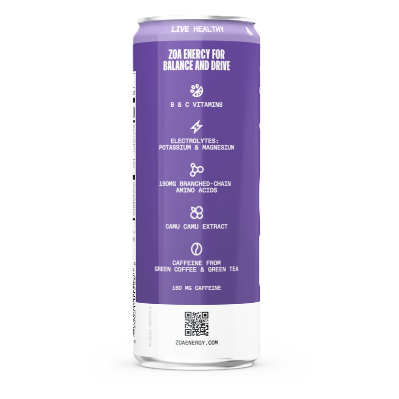 ZOA Energy Frosted Grape 12oz Can