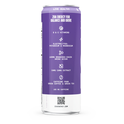ZOA Energy Frosted Grape 12oz Can