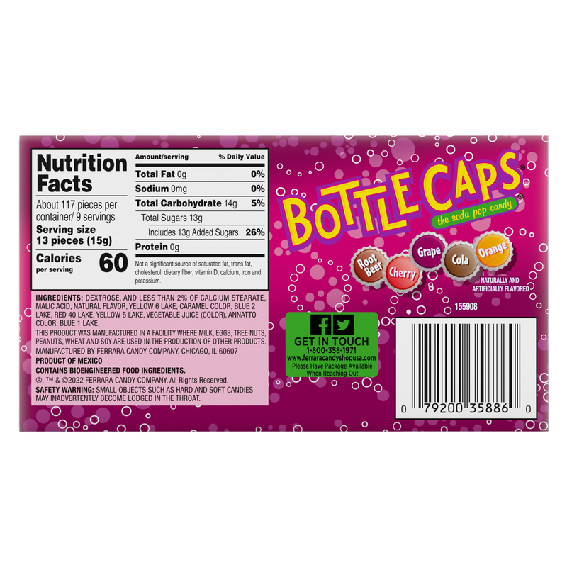 Bottle Cap Throwback Candy, 5 Oz