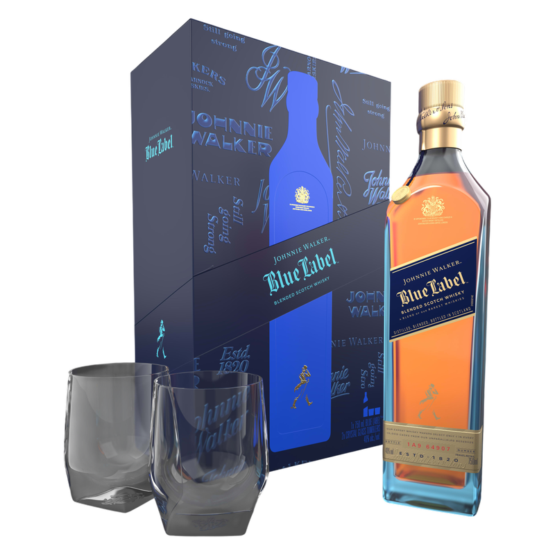 Johnnie Walker Blue Label Scotch Gift Set 750ml (80 Proof)