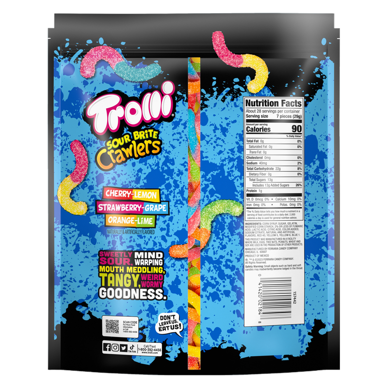 Trolli Sour Brite Crawlers Big Bag, 28.8oz