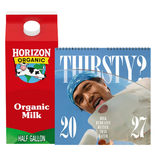 2027 Milk Man Hydration Calendar & Horizon Organic Whole Vitamin D Milk - 1/2 Gallon