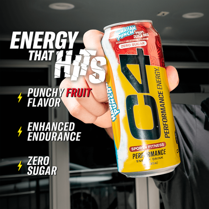 C4 Energy Zero Sugar Hawaiian Punch 16oz Can