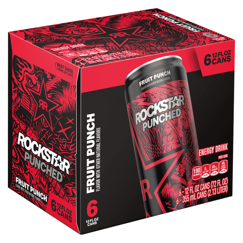 Rockstar Punched Fruit Punch 6pk 12oz Can