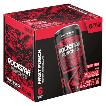 Rockstar Punched Fruit Punch 6pk 12oz Can