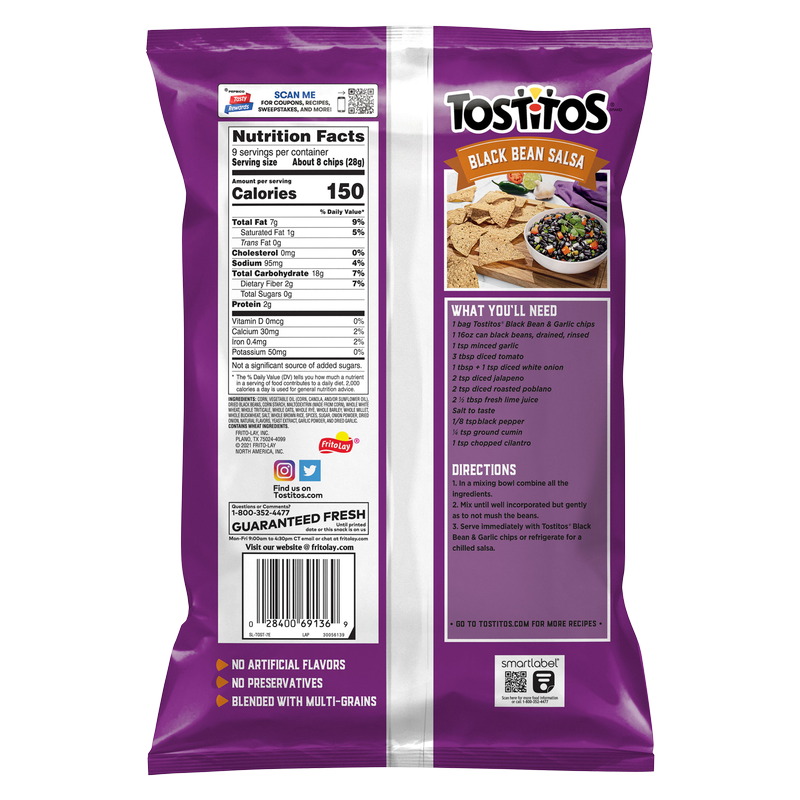 Tostitos Black Bean & Garlic Tortilla Chips 9oz