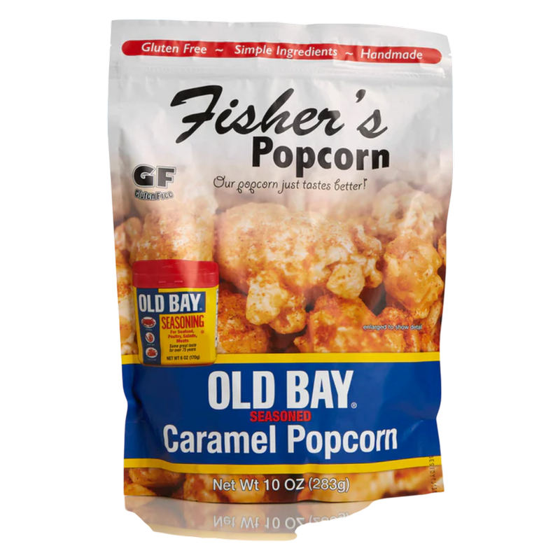 Fisher's Popcorn Old Bay Seasoned Caramel Popcorn, 10 oz