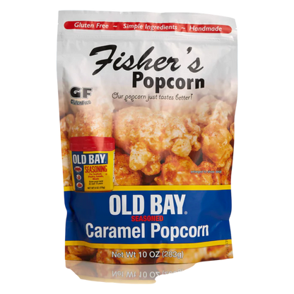 Fisher's Popcorn Old Bay Seasoned Caramel Popcorn, 10 oz