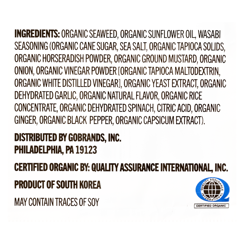 Basically Organic Wasabi Seaweed Snacks, 3 pack