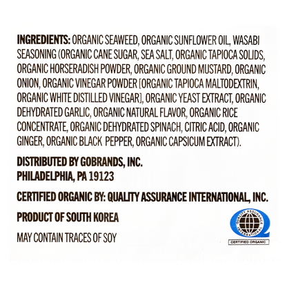 Basically Organic Wasabi Seaweed Snacks, 3 pack