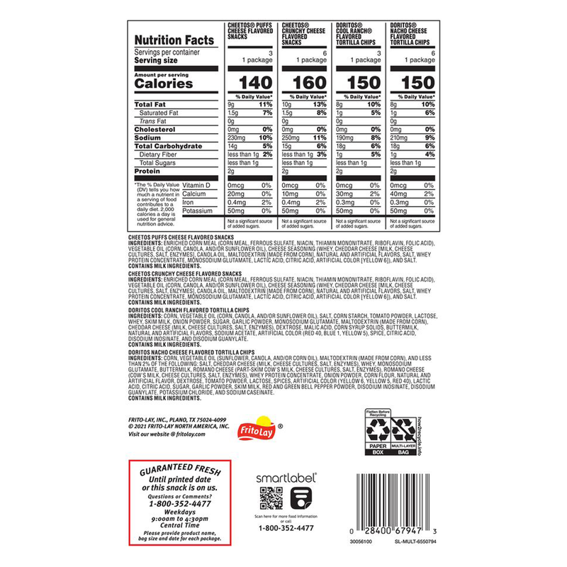 Frito-Lay Doritos & Cheetos Variety Pack Box 18ct