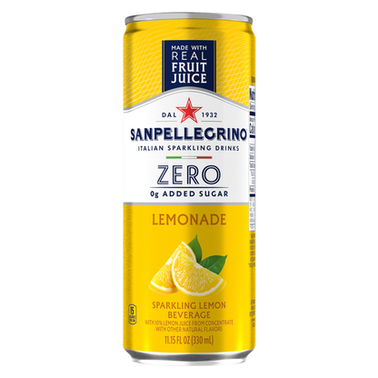 San Pellegrino Zero Sugar Lemonade Italian Sparkling Drink 6pk 11.15oz Btl