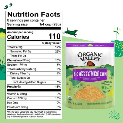 Organic Valley Mexican Blend Finely Shredded Cheese - 6oz