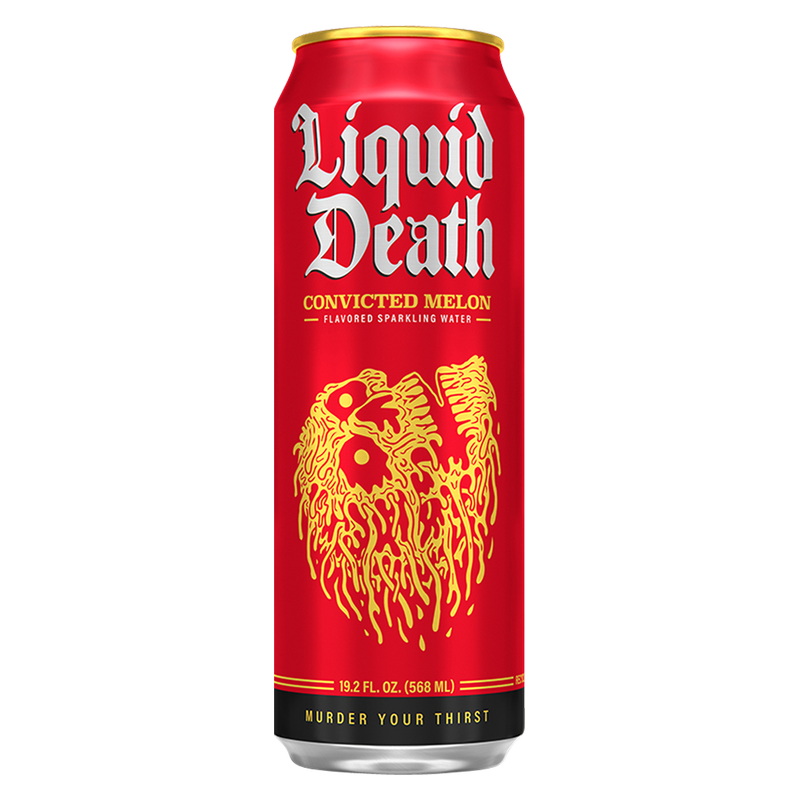 Liquid Death Sparkling Water Convicted Melon 19.2oz King Size Can
