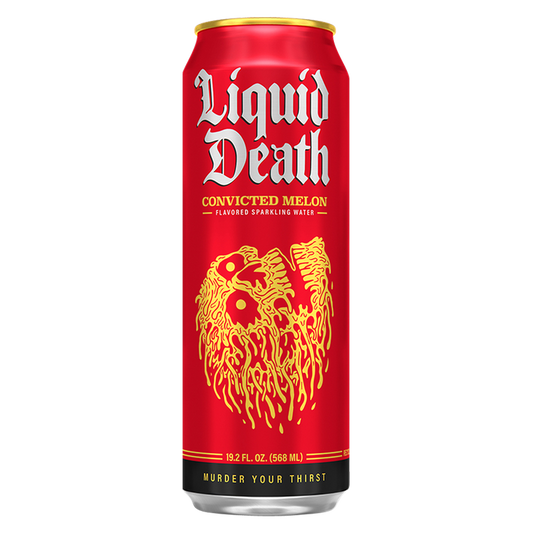 Liquid Death Sparkling Water Convicted Melon 19.2oz King Size Can