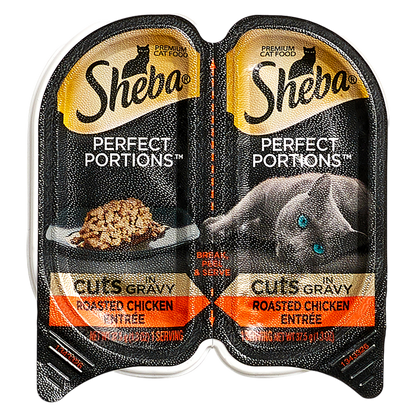 Sheba Perfect Portions Trays in Gravy Roasted Chicken Wet Cat Food 2.6oz
