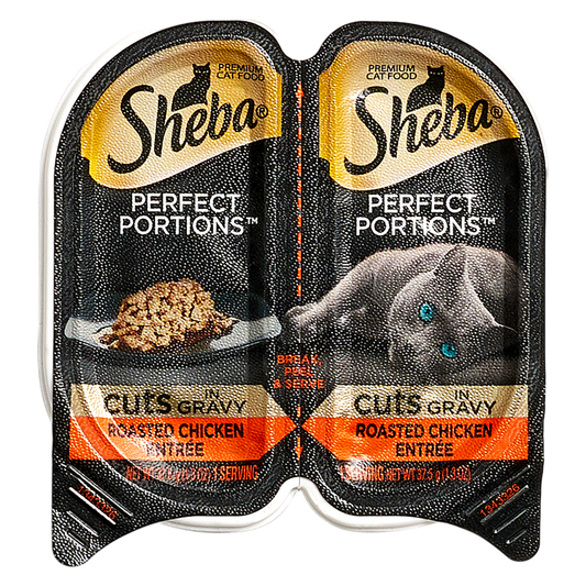 Sheba Perfect Portions Trays in Gravy Roasted Chicken Wet Cat Food 2.6oz
