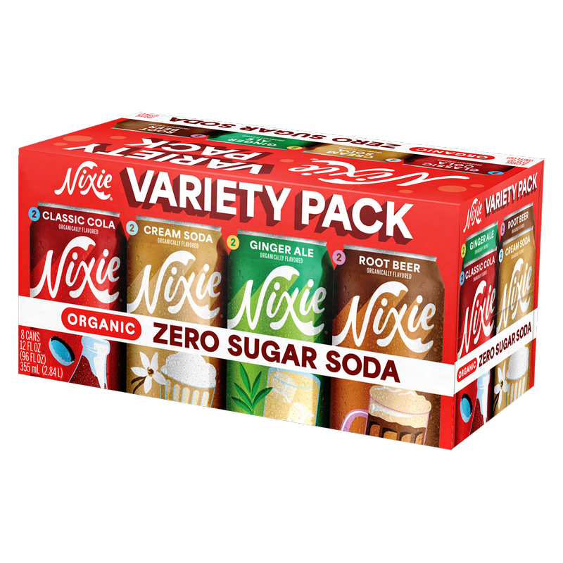 Nixie Organic Zero Sugar Soda Variety Pack 8pk 12oz Can