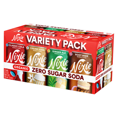Nixie Organic Zero Sugar Soda Variety Pack 8pk 12oz Can