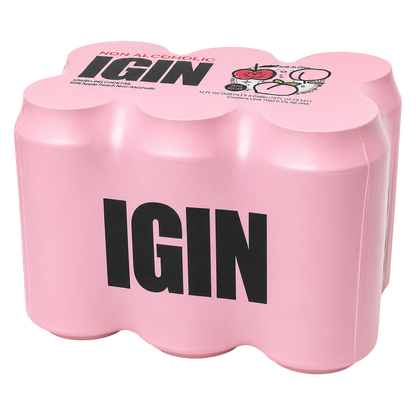 IGIN Apple Peach Non-Alcoholic Sparkling Cocktail 6 Pack (6 x 355ml Cans)