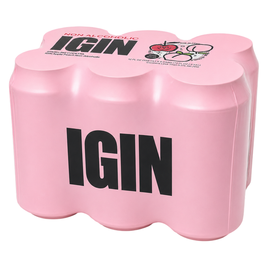 IGIN Apple Peach Non-Alcoholic Sparkling Cocktail 6 Pack (6 x 355ml Cans)