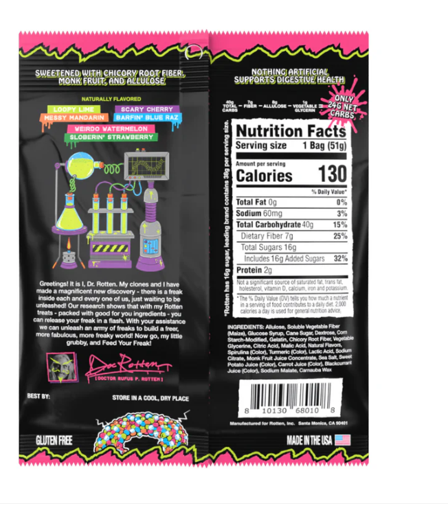 Rotten Sour Gummy Cruncheez, 1.8 oz