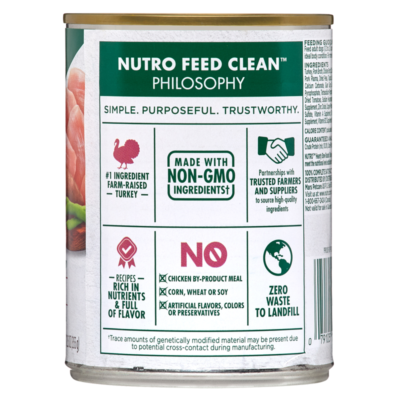 Nutro Hearty Stews Roasted Turkey, Sweet Potato & Green Bean Stew Canned Wet Dog Food 12.5oz