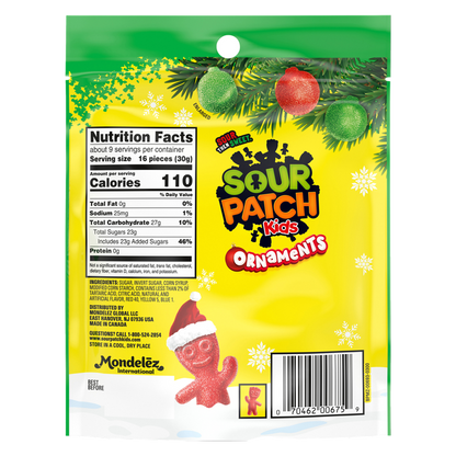 Sour Patch Kids Red and Green Ornaments, 10oz