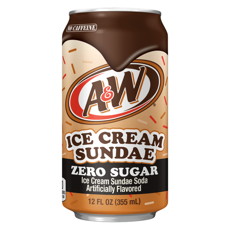 A&W Zero Sugar Ice Cream Sundae Soda 12pk 12oz Can
