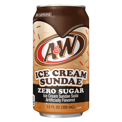 A&W Zero Sugar Ice Cream Sundae Soda 12pk 12oz Can