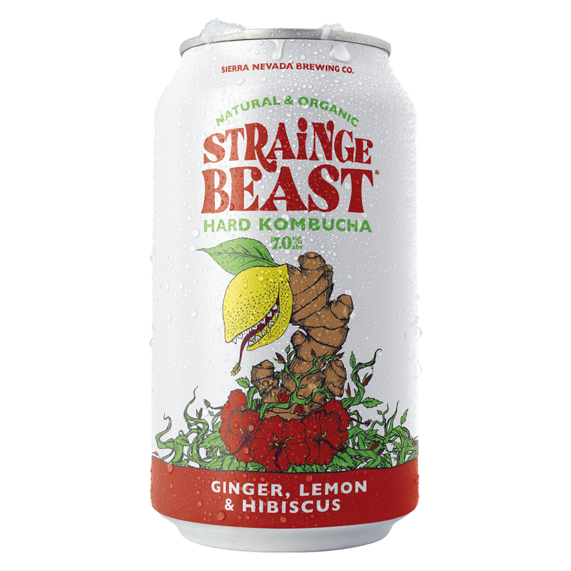 Strainge Beast Hard Kombucha Ginger Lemon Hibiscus 6pk 12oz Can