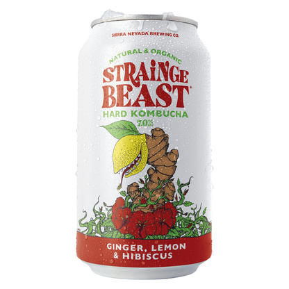Strainge Beast Hard Kombucha Ginger Lemon Hibiscus 6pk 12oz Can
