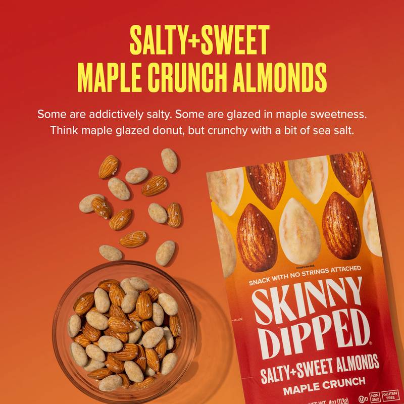 SkinnyDipped Maple Crunch Almonds, 4oz
