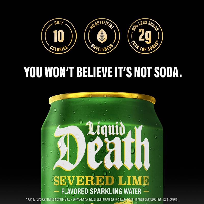 Liquid Death Severed Lime Sparkling Water 6pk 12oz Can