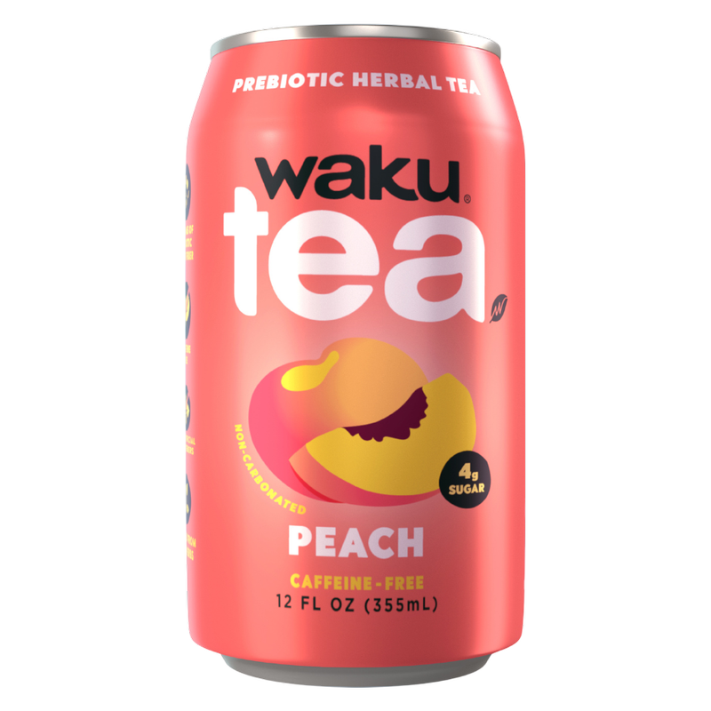 Waku Prebiotic Tea Peach 12oz Can