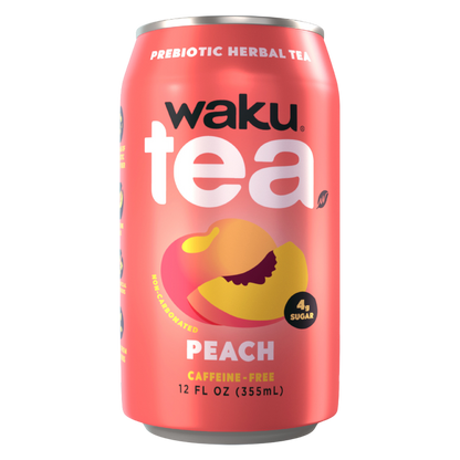Waku Prebiotic Tea Peach 12oz Can