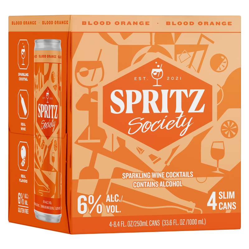 Spritz Society Blood Orange 4pk 250ml Can 6% ABV