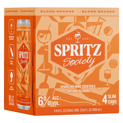 Spritz Society Blood Orange 4pk 250ml Can 6% ABV