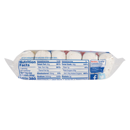 HOSTESS Powdered Sugar DONETTES Single Serve, 6 Count, 3 oz