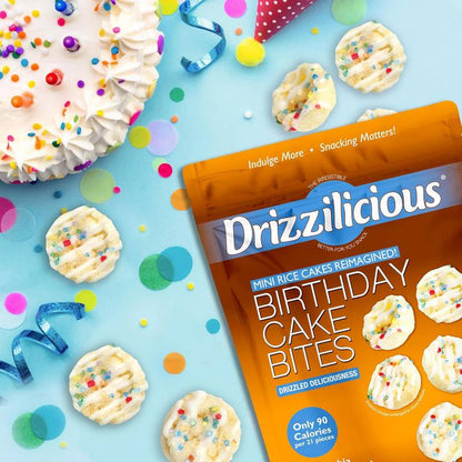 Drizzilicious Birthday Cake Drizzled Mini Rice Cake, 4oz