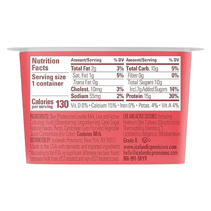 Icelandic Provisions Strawberry Lingonberry Skyr Yogurt - 5.3oz